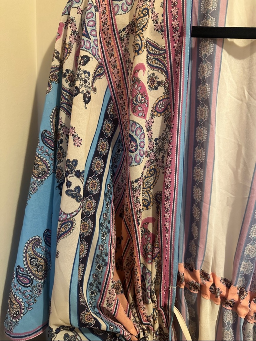 Umgee Pastel Paisley Kimono Cardigan - Blue, Pink, Cream - Picture 2 of 4